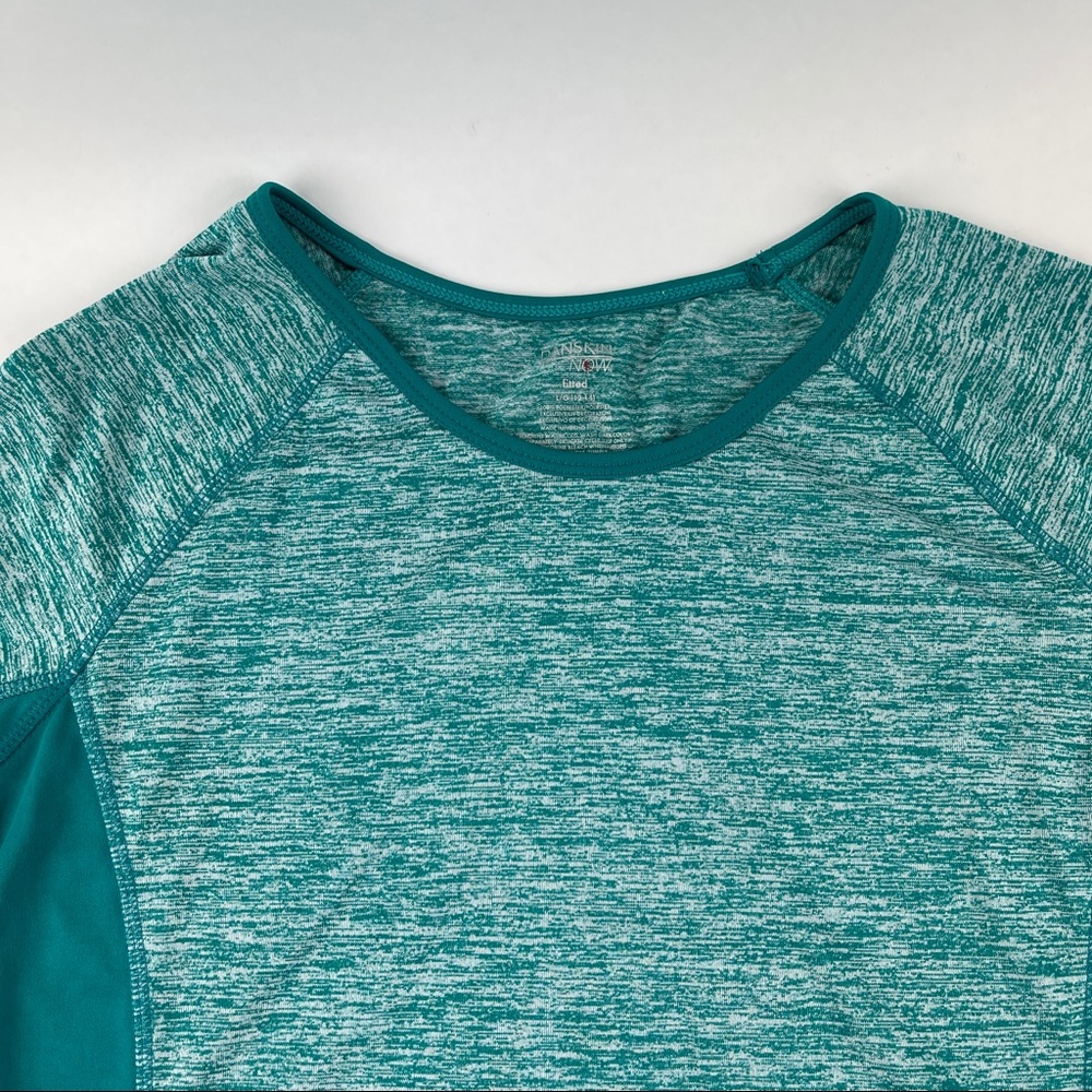 Danskin Now Athletic Shirt Womens Large 12-14 Green Long Sleeve - Picture 3 of 8